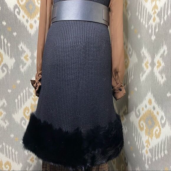 Ralph Lauren Black Cashmere Blend Lamb Shearling Flat Knit Open Front Cardigan - Picture 10 of 16